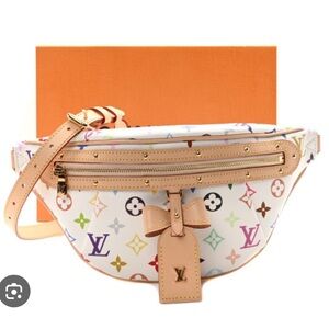 LV Monogram Multicolor High Rise Bumbag White